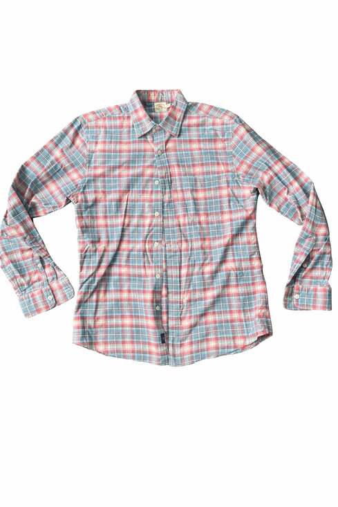 Faherty Other - Faherty Linen Laguna Button-Down Shirt in Coral Seas Plaid